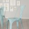 Merrick Lane Banks Indoor/Outdoor Stacking Metal Dining Chair with Single Slat Back and Distressed Powder Coated Finish